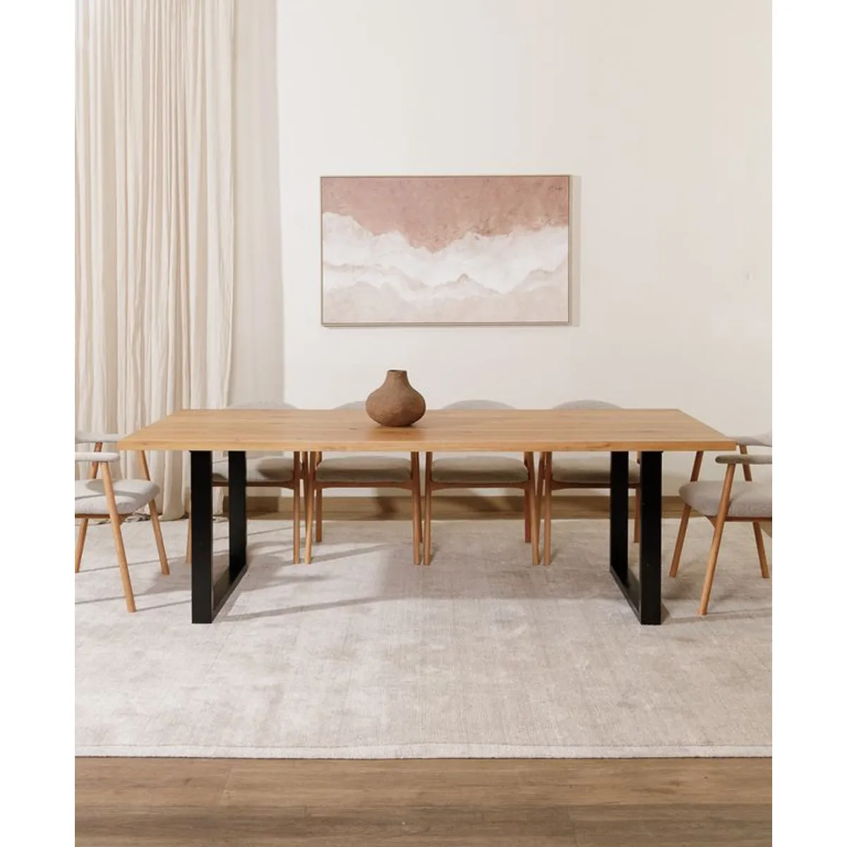 AMOBLE - Mesa de Comedor Rigi Amoble Natural Rectangular 240cm