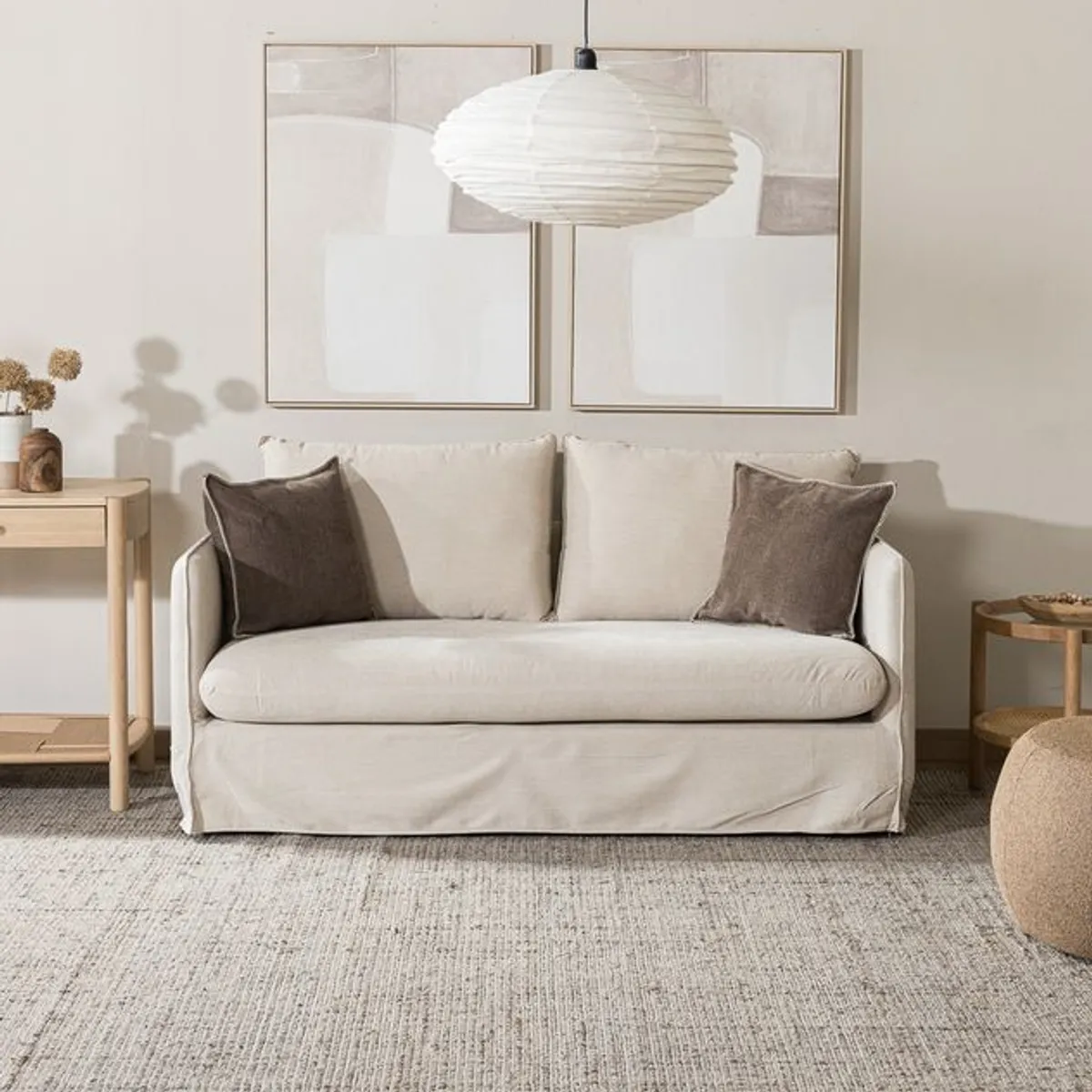 AMOBLE - Sofa Emilia Beige 180 Amoblé