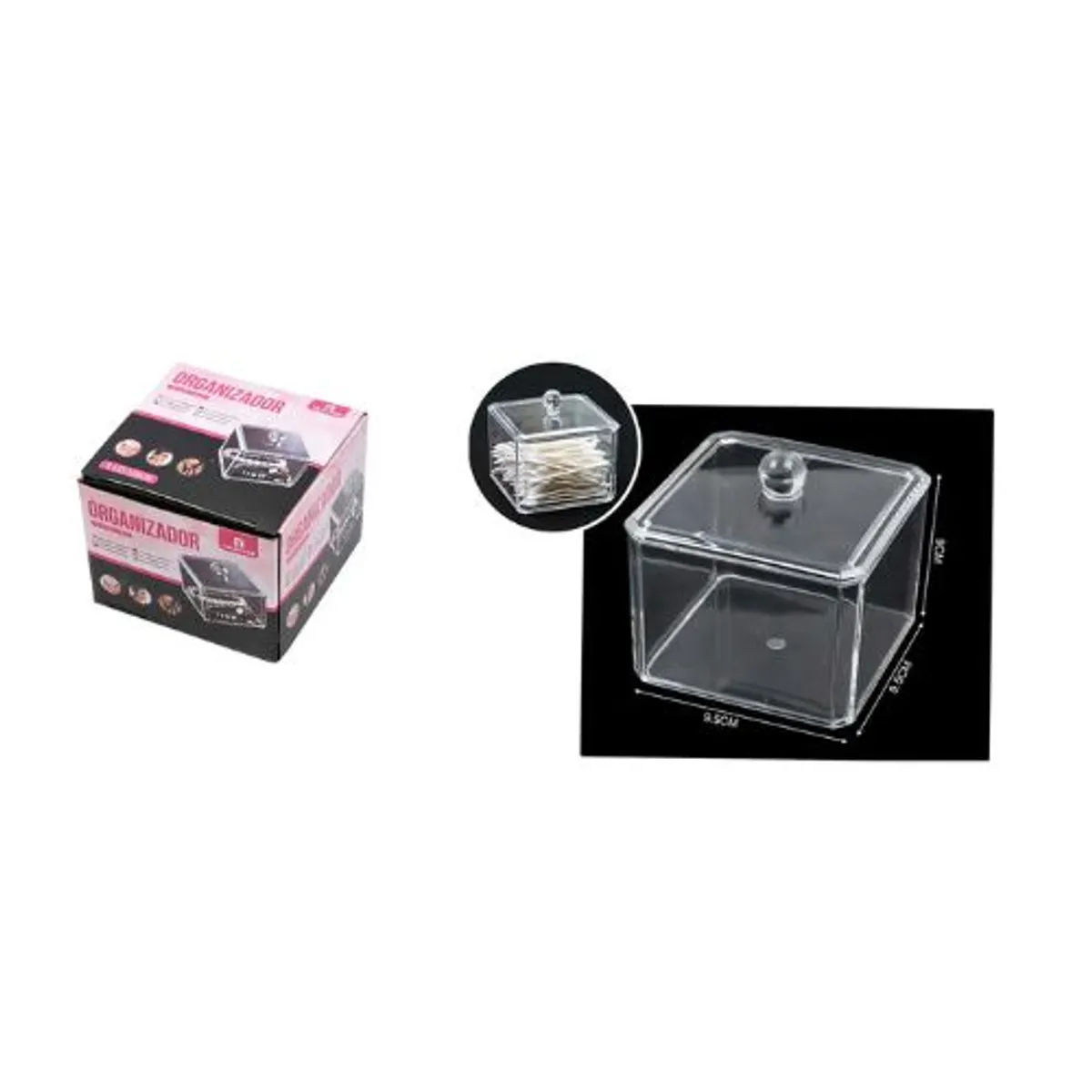 GENERICO - ORGANIZADOR ACRILICO CAJA CON TAPA 9CM