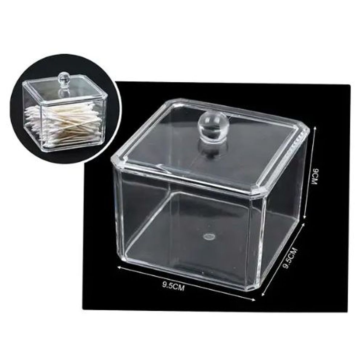 GENERICO - ORGANIZADOR ACRILICO CAJA CON TAPA 9CM