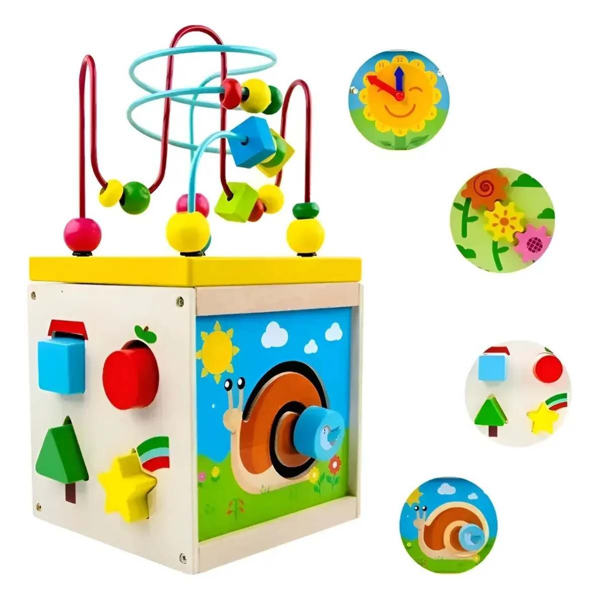 GENERICO - Juguete Cubo Didáctico De Madera Bebe Infantil 5 en 1