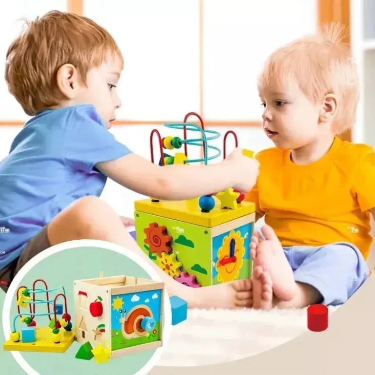 GENERICO - Juguete Cubo Didáctico De Madera Bebe Infantil 5 en 1