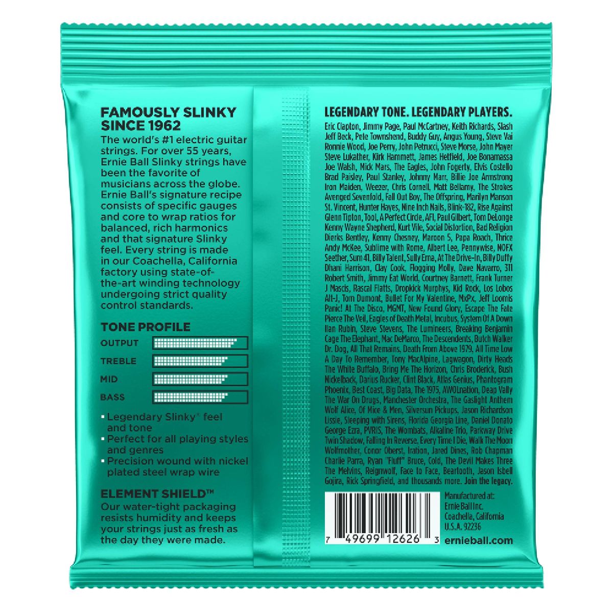 ERNIE BALL - Set de Cuerdas Guitarra Eléctrica 12-56 Ernie Ball 2626 NOT EVEN SLINKY