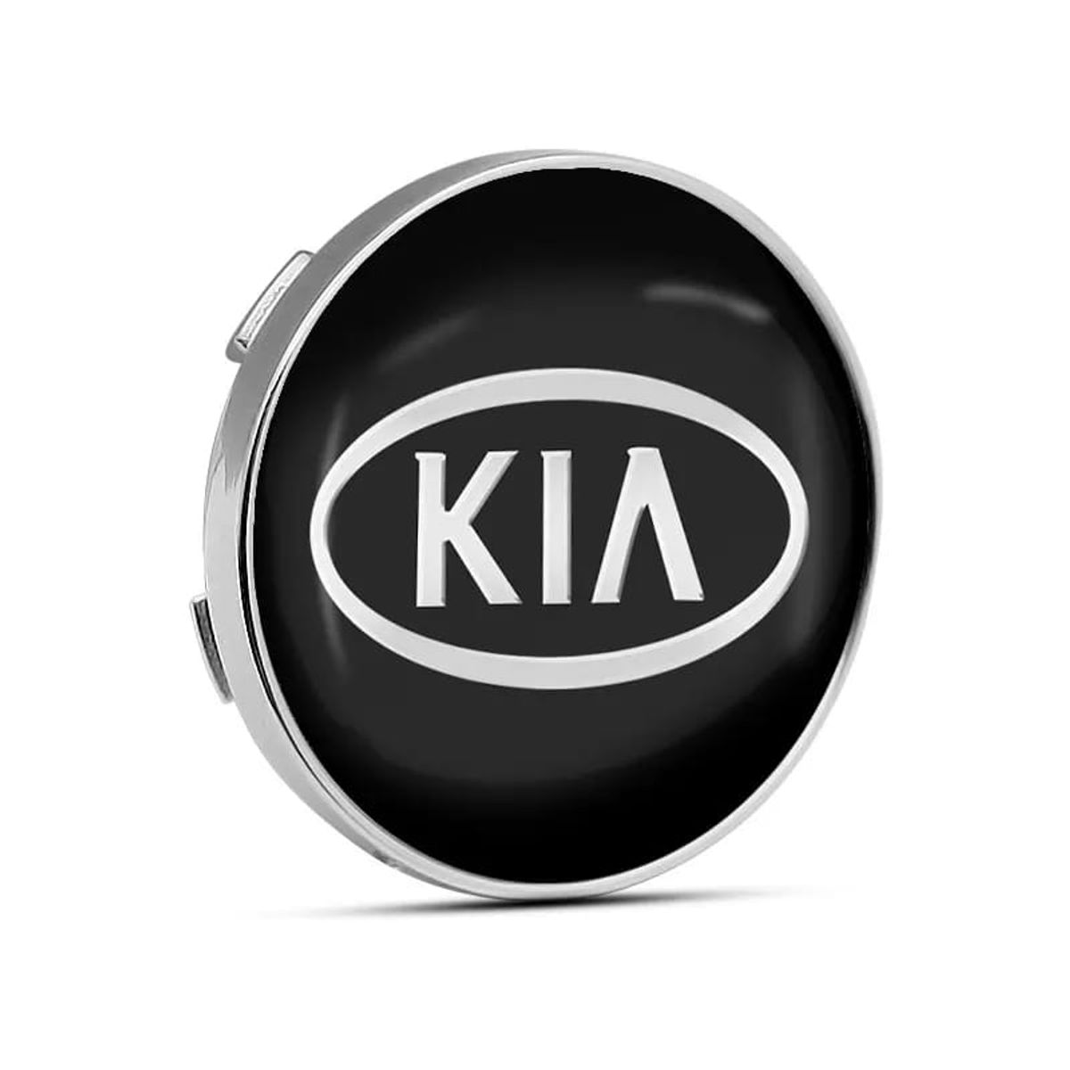 GENERICO - Set X4 Tapas centro de Llantas de autos 56mm universal kia negro con plata
