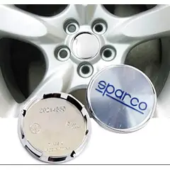 GENERICO - Set X4 Tapas centro de Llantas de autos 56mm universal sparco plata