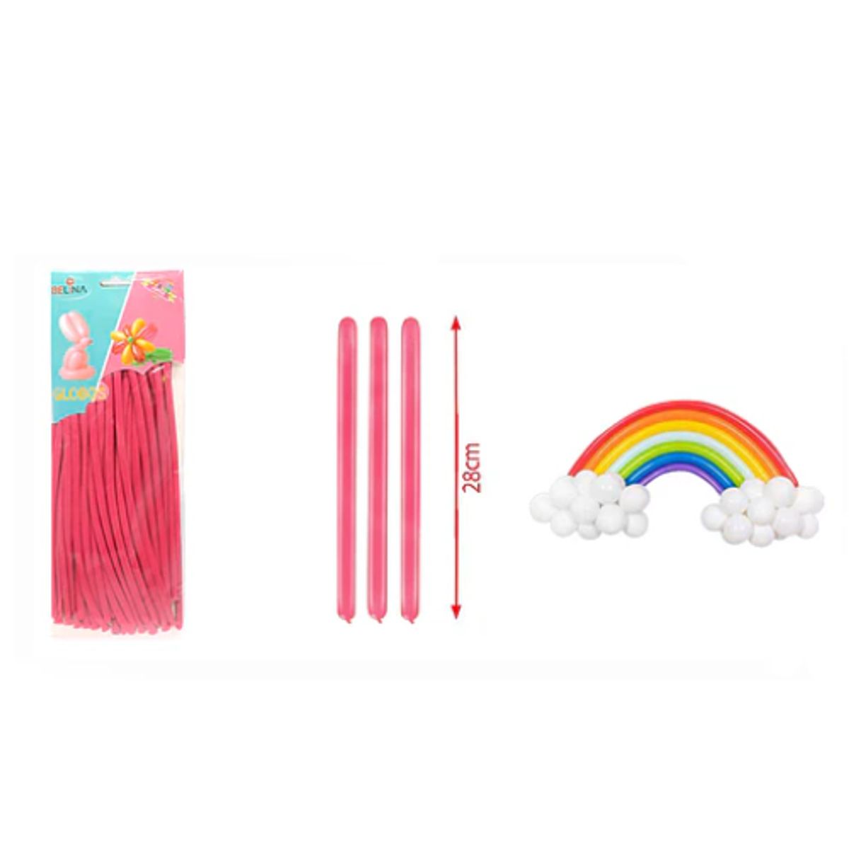 GENERICO - globos largos para decorar tus celebraciones 40pcs fucsia
