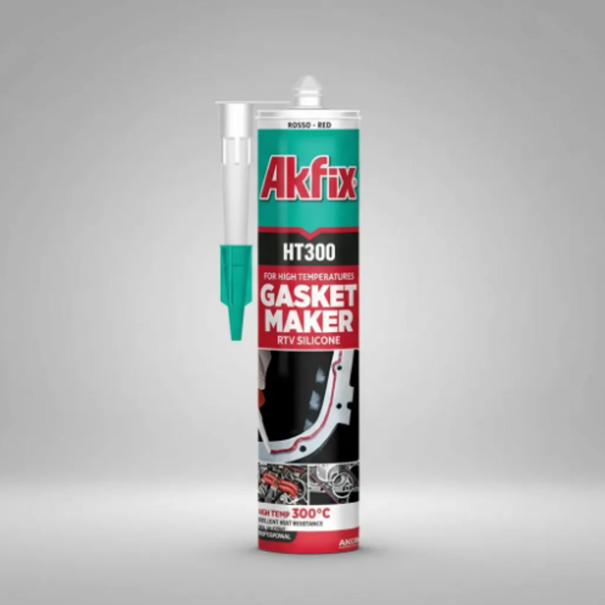 Silicona Alta Temperatura 310 Ml. Negra Ht 300 Axfix, marca AKFIX - Foto Principal
