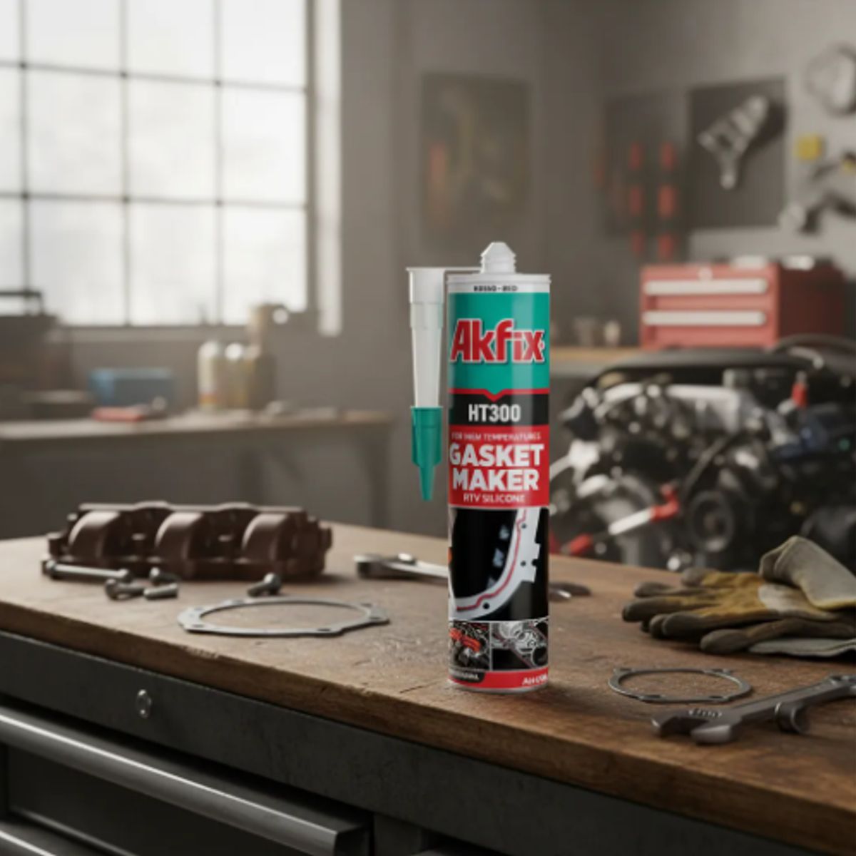 Silicona Alta Temperatura 310 Ml. Negra Ht 300 Axfix, marca AKFIX - Foto 2