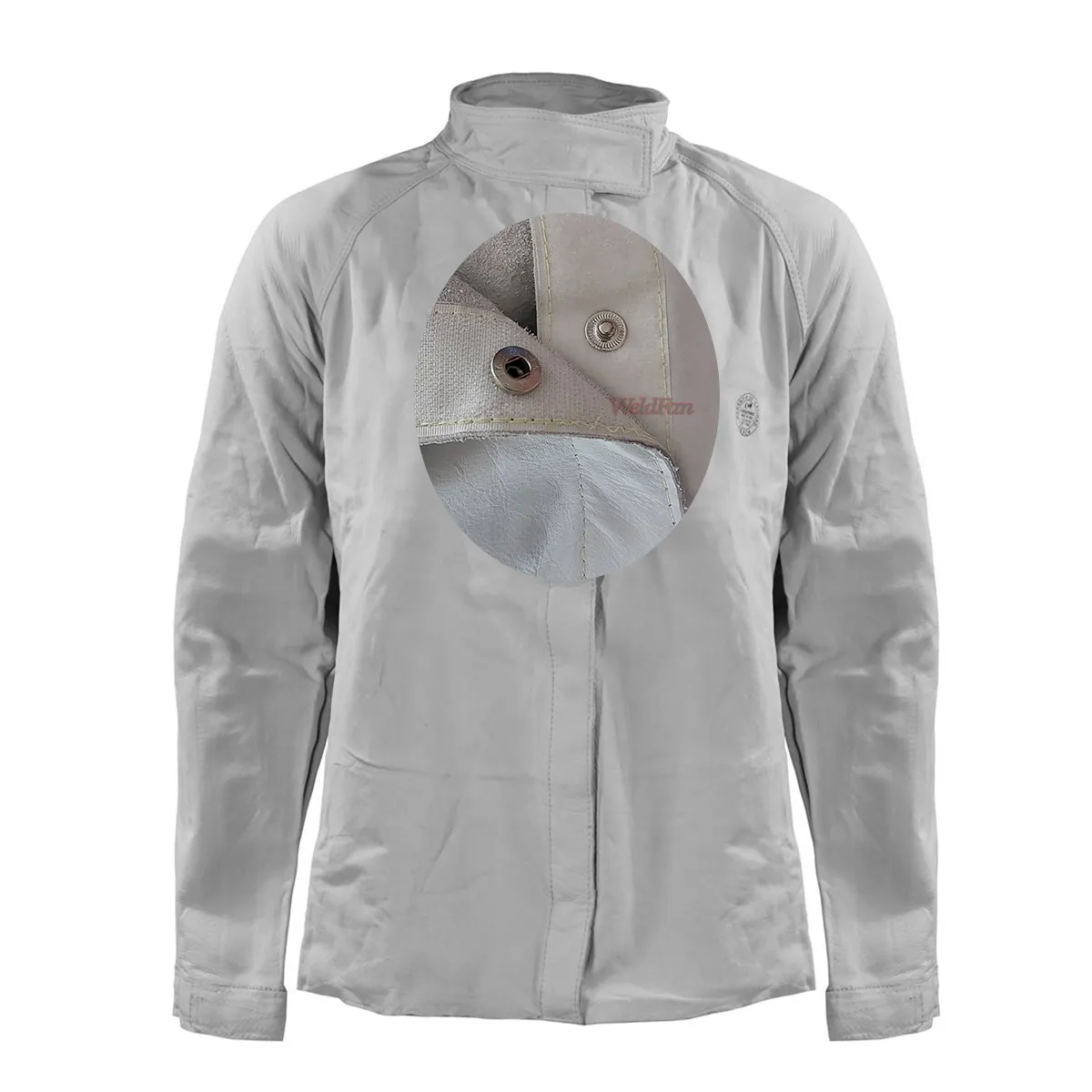GENERICO - Chaqueta Cuero Soldador T- L cabritilla -velcro Y Botón Metálico