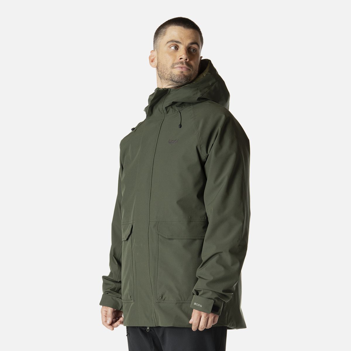 LIPPI - Chaqueta Hombre Hicken Fusion-3 B-Dry Hoody Jacket Verde Militar Lippi
