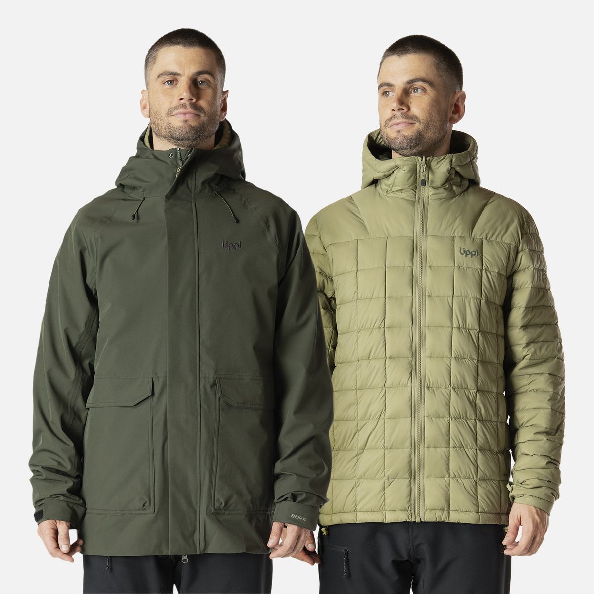 LIPPI - Chaqueta Hombre Hicken Fusion-3 B-Dry Hoody Jacket Verde Militar Lippi
