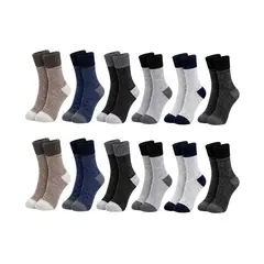 LOOK SHOP - Pack 12 Pares Calcetas De Lana Térmicos Gruesos Invierno Hombre 2142