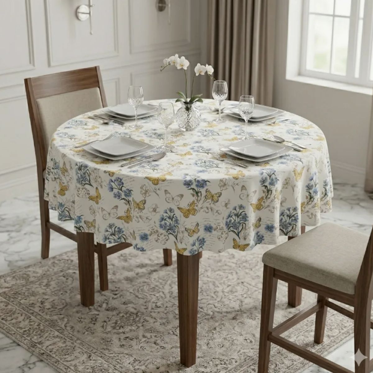 GENERICO - Mantel Redondo Impermeable Para Mesa De 150cm
