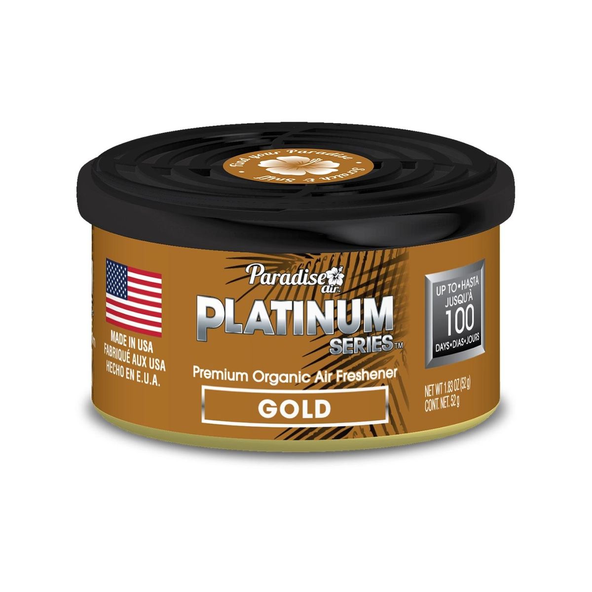 PARADISE - Aromatizante Paradise Air Platinium Serie Organic Can Gold 52g