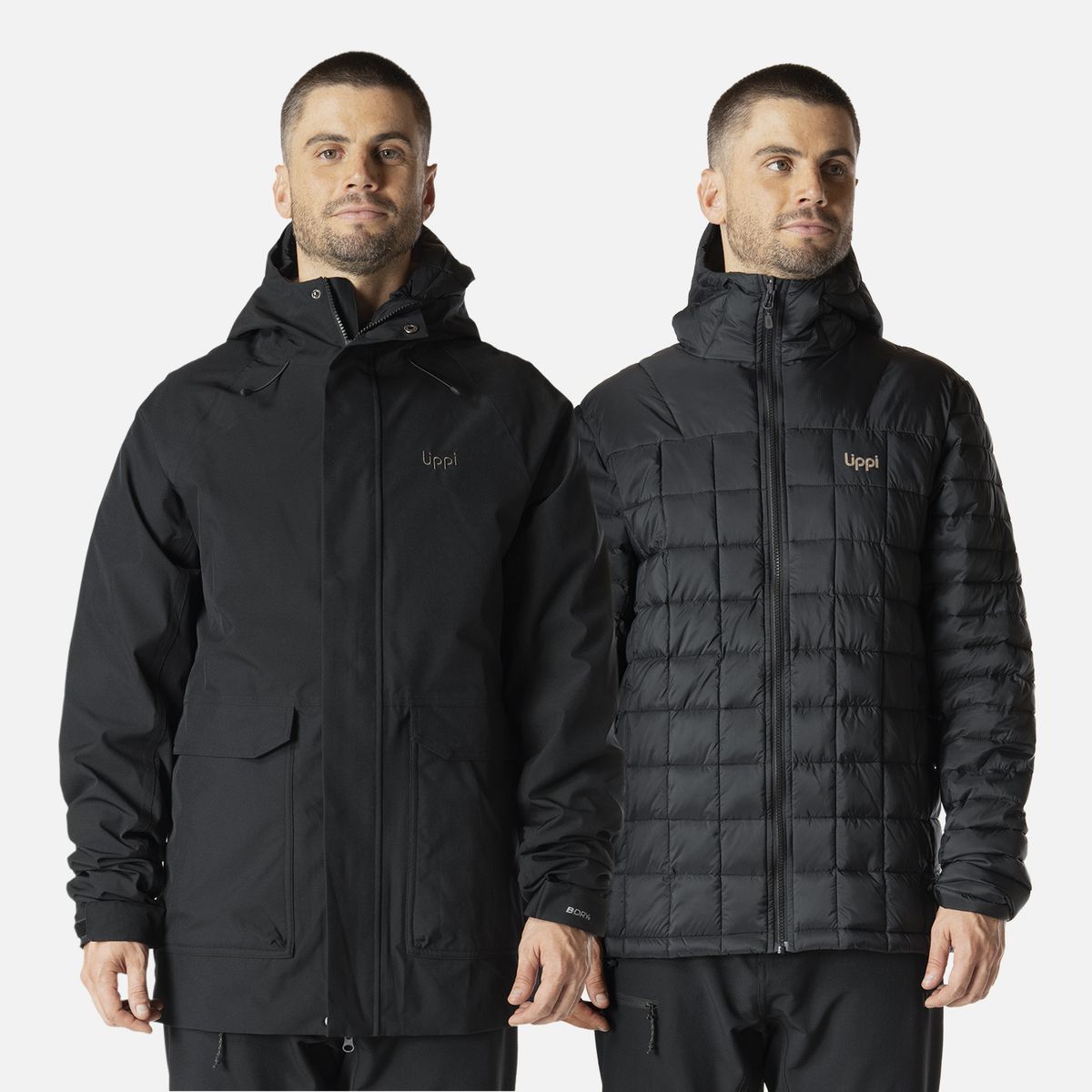 LIPPI - Chaqueta Hombre Hicken Fusion-3 B-Dry Hoody Jacket Negro Lippi