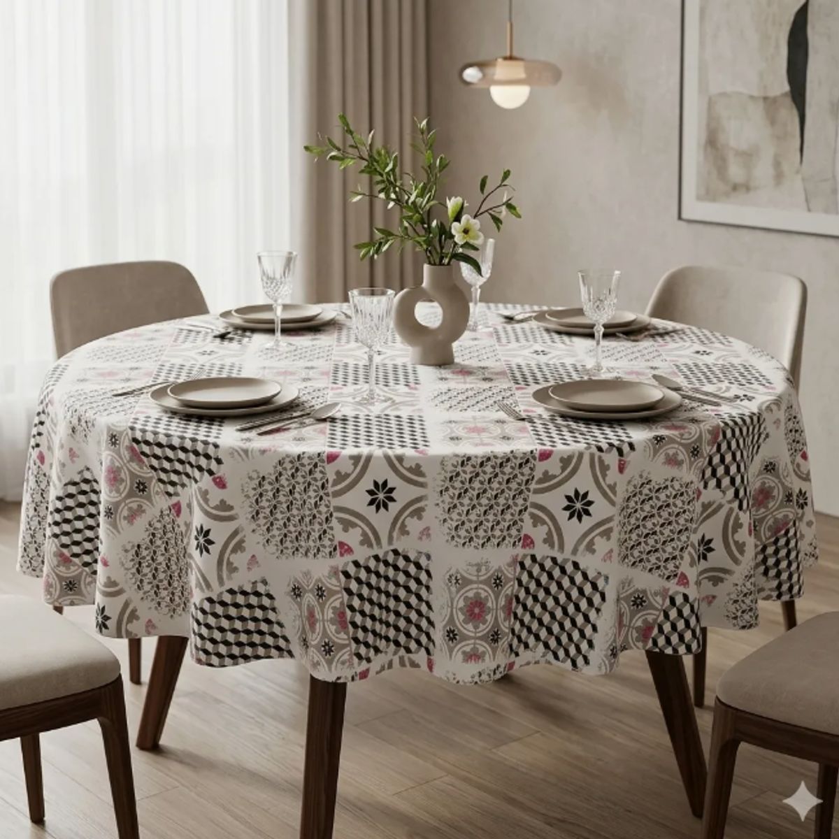 GENERICO - Mantel Redondo Impermeable Para Mesa De 150cm