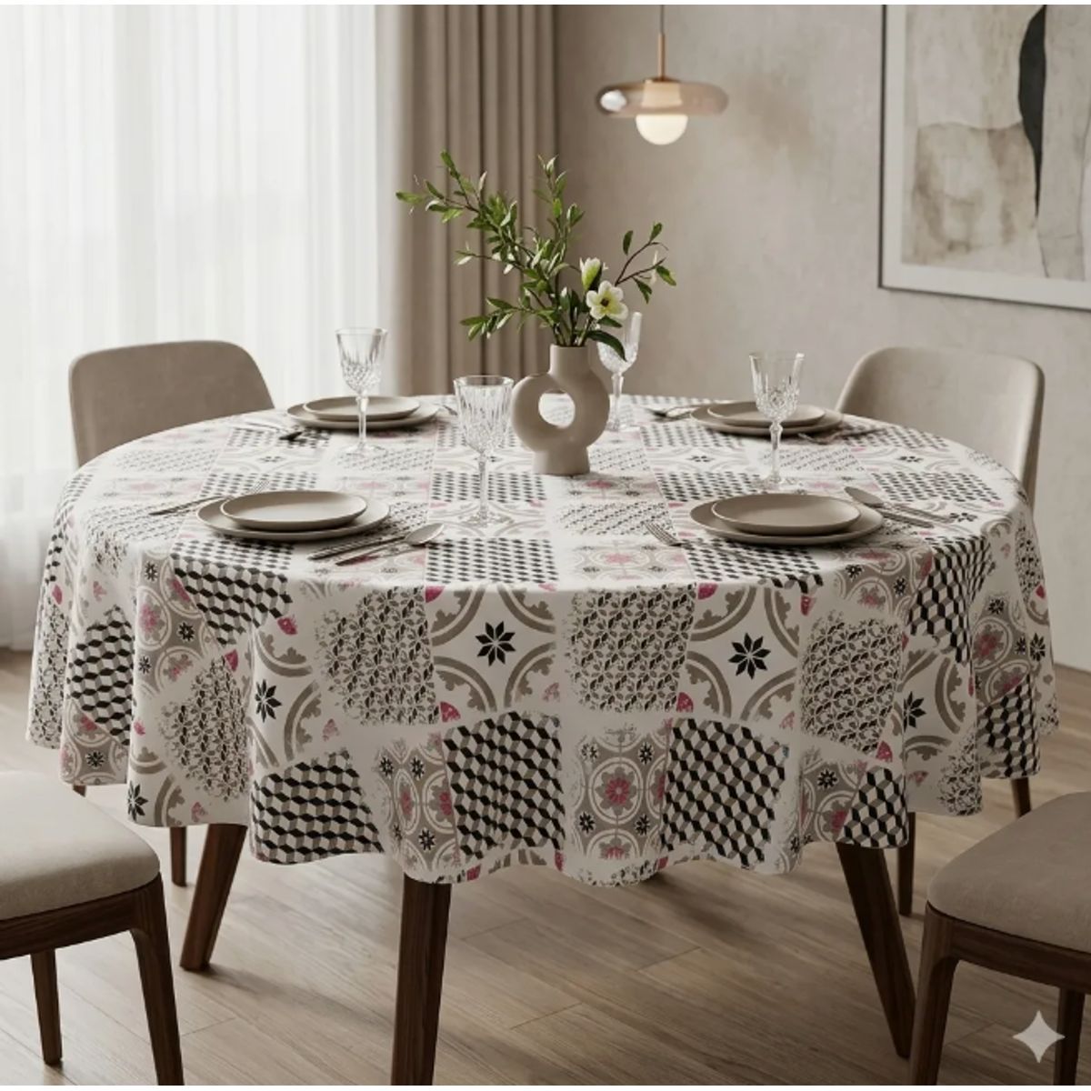 GENERICO - Mantel Redondo Impermeable Para Mesa De 150cm