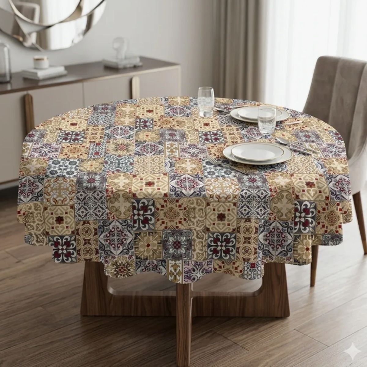 GENERICO - Mantel Redondo Impermeable Para Mesa De 150cm
