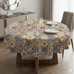 GENERICO - Mantel Redondo Impermeable Para Mesa De 150cm