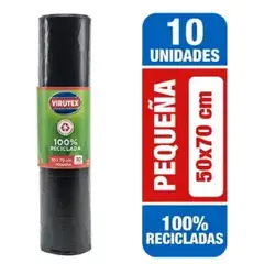 VIRUTEX - Bolsa Basura 50x70 Cm X10 Uds Pequeña Color Negro