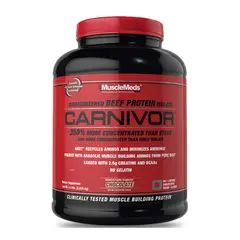 MUSCLEMEDS - Proteína de Carne Aislada e Hidrolizada CARNIVOR 350% Mas Concentrada – 4.18 lbs/1.9Kg (56 servicios) Sabor Chocolate