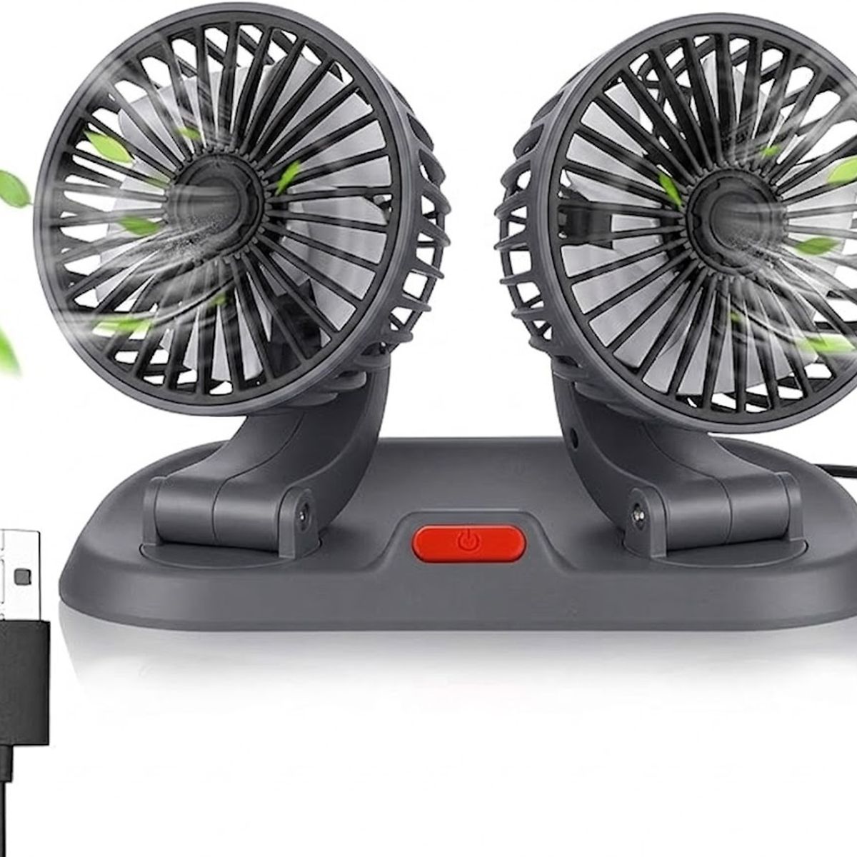 GENERICO - Ventilador Doble de Auto Eléctrico Portátil para Tablero de Vehículos