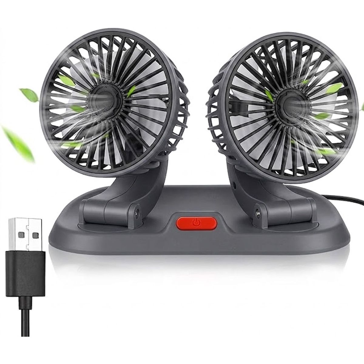 GENERICO - Ventilador Doble de Auto Eléctrico Portátil para Tablero de Vehículos