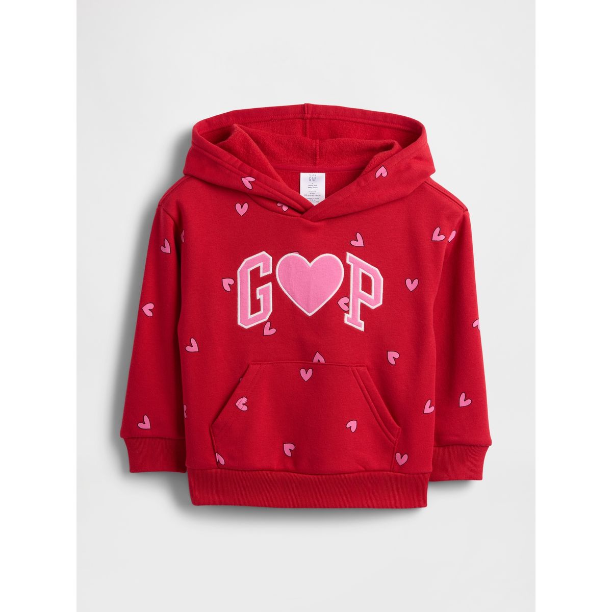 GAP - Polerón Toddler Niña Gap Con Gorro Sin Cierre Rojo