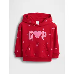 GAP - Polerón Toddler Niña Con Gorro Sin Cierre Rojo