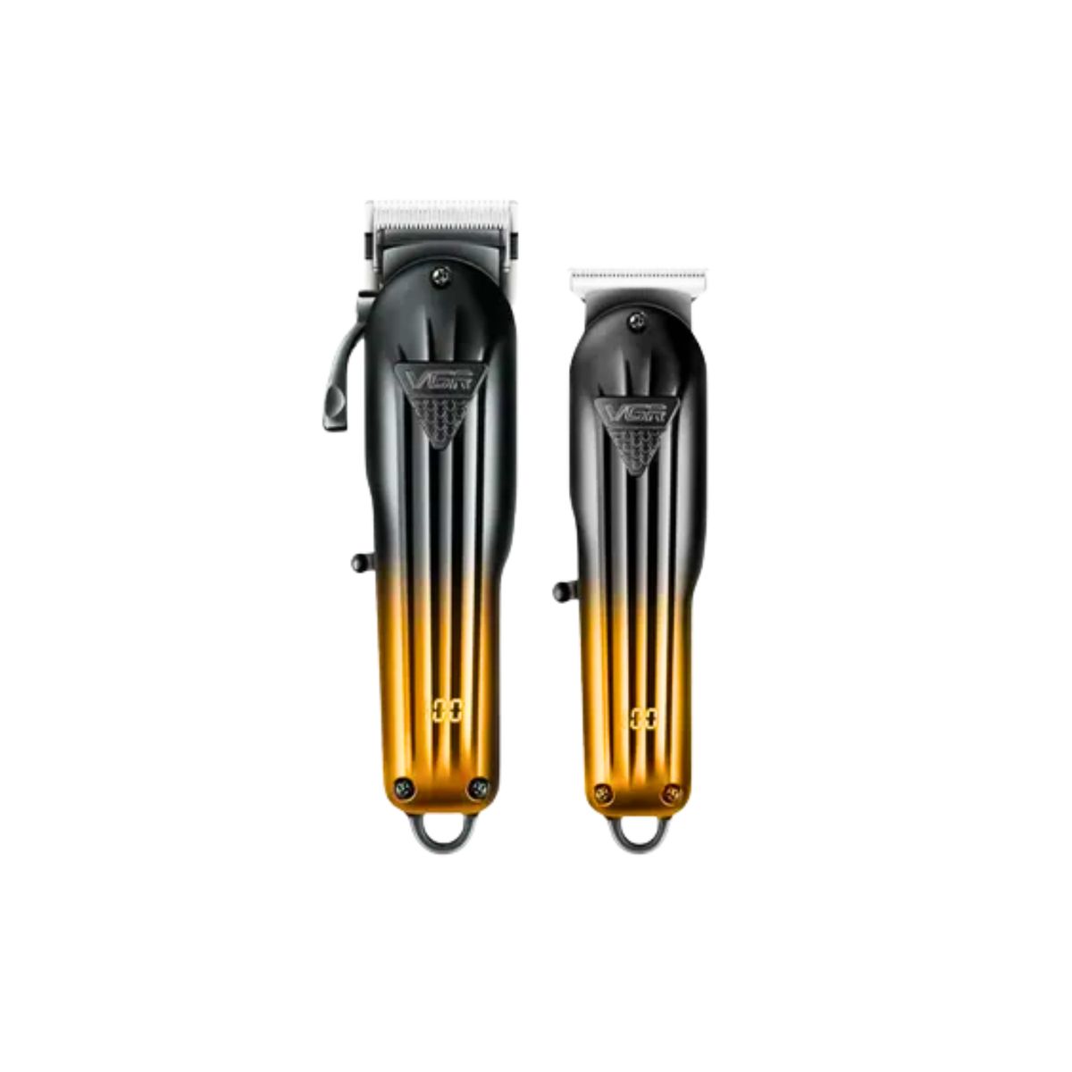 VGR - Kit Máquina Barbería Clipper Trimmer VGR V-646 Dorado