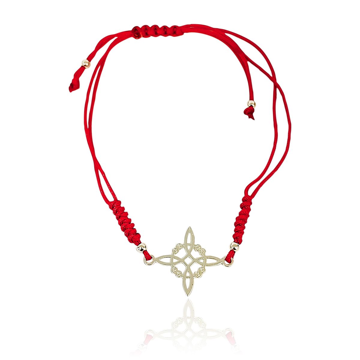 COGGIOLA - Pulsera Nudo De Bruja Plata Fina 925 Cordón Rojo Nudo Serpiente Ajustable