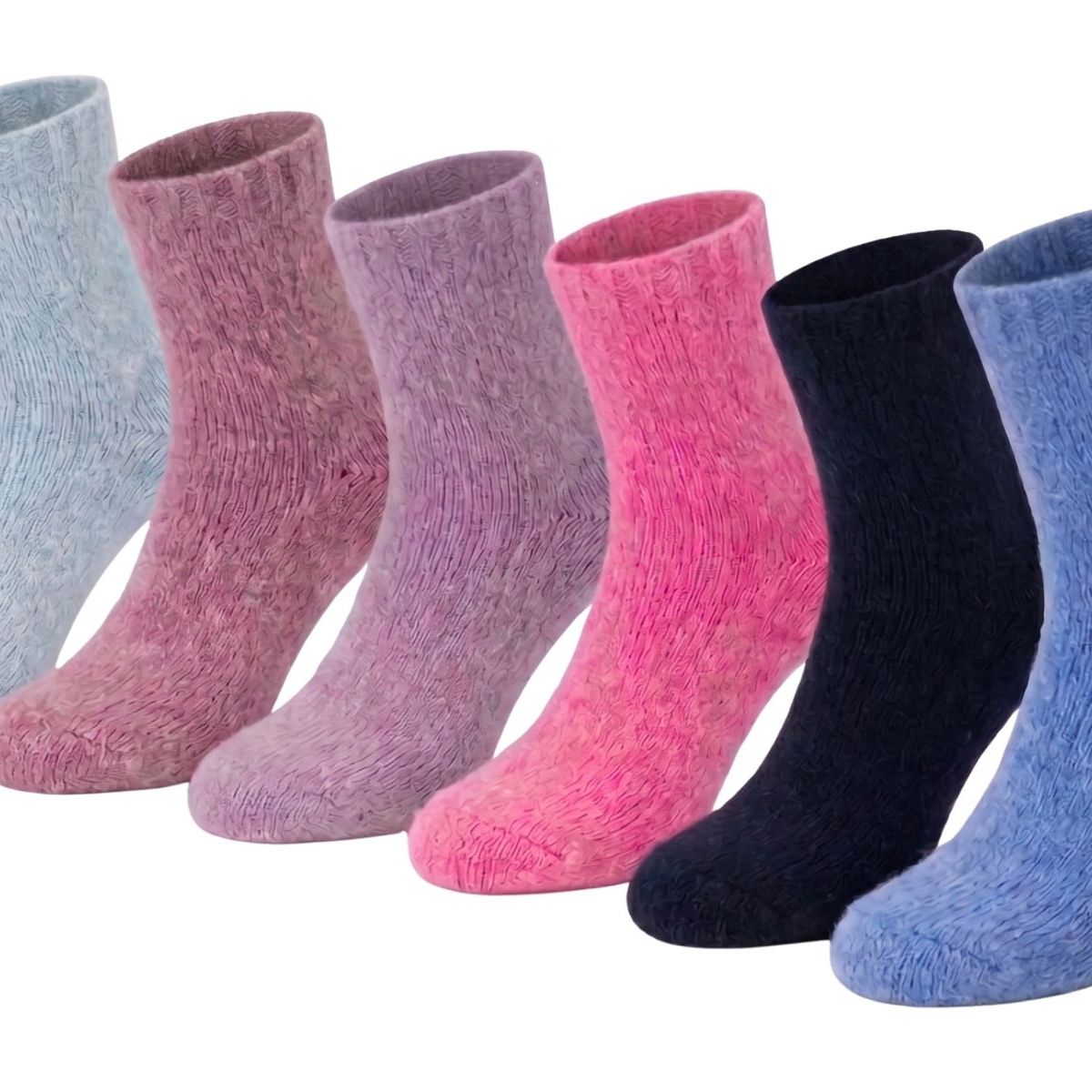 LIKE SHOP - Pack 6 Pares Calcetas De Lana, Térmicas Invierno Premium Mujer 1930