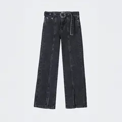 RAINDOOR - Pantalón abertura cinturon Negro Mujer
