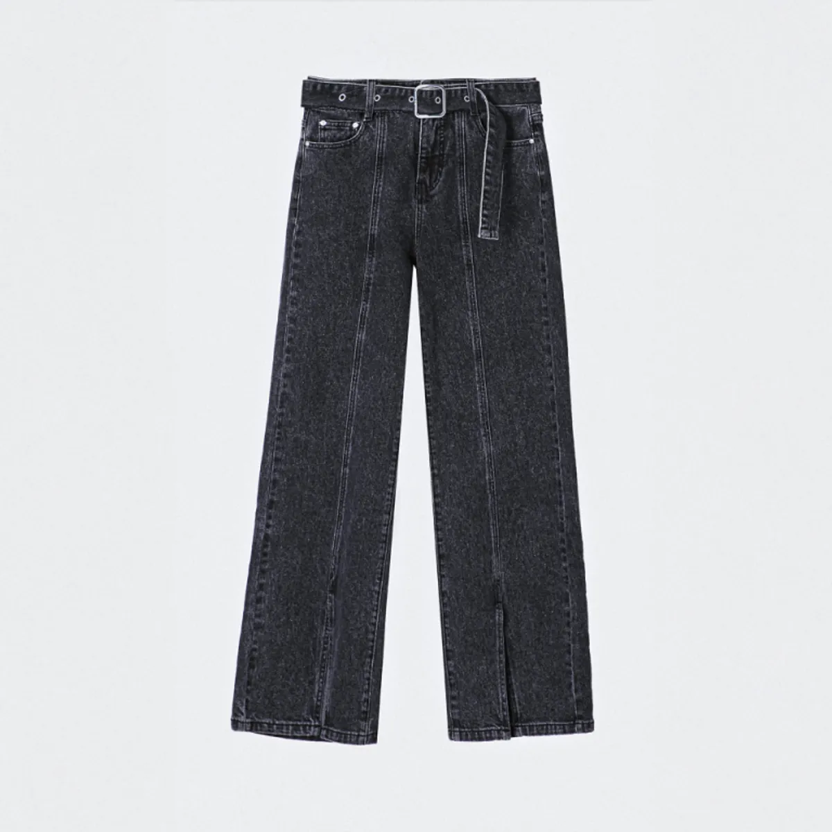 RAINDOOR - Pantalón abertura cinturon Negro