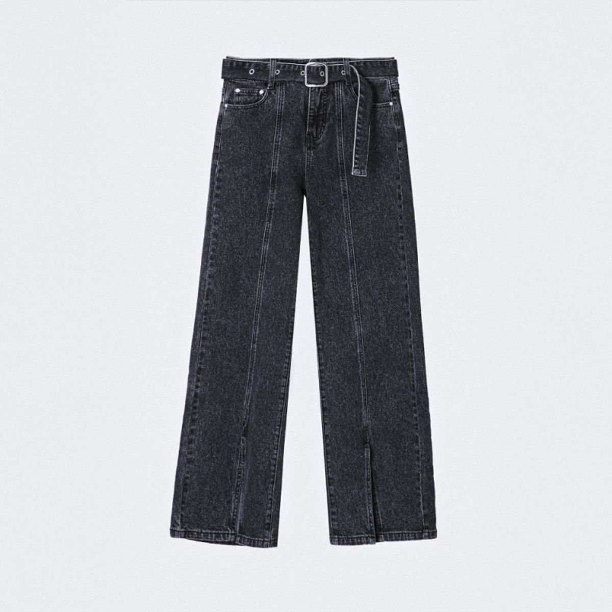 RAINDOOR - Pantalón abertura cinturon Negro