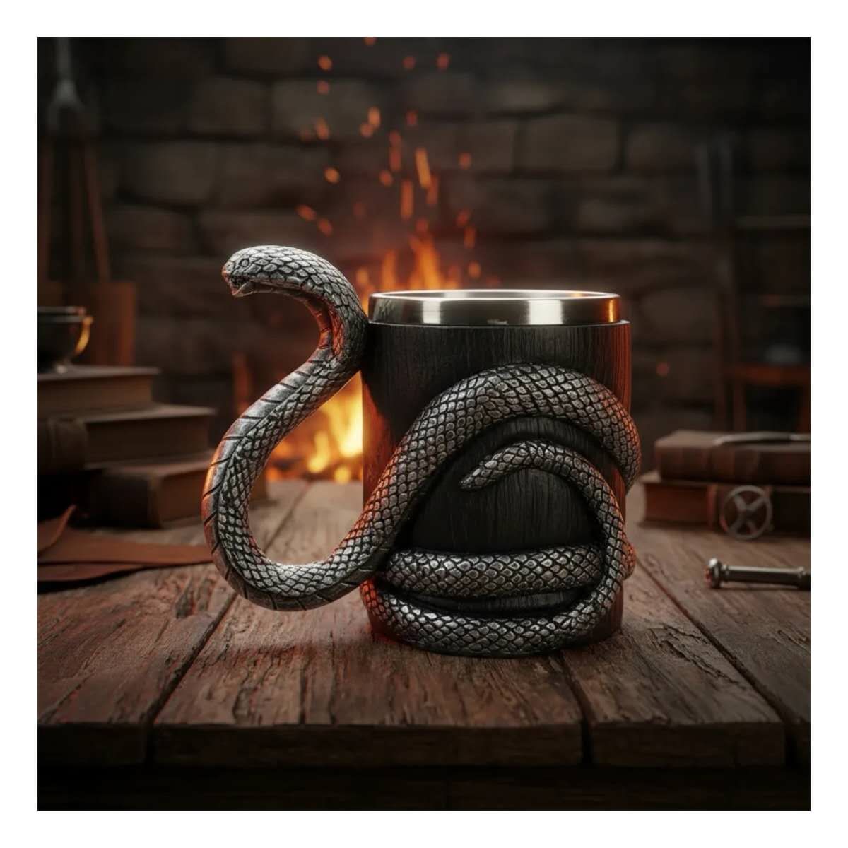 GENERICO - Snake Coffee Cup  600ml Double Wall Milk Cup - Cappuccino Cup, Tea Mugs for Hot Beverage G82