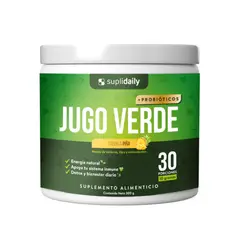 SUPLIDAILY - Jugo Verde Detox En Polvo 300g 30 Porciones Sabor Piña Con Probióticos