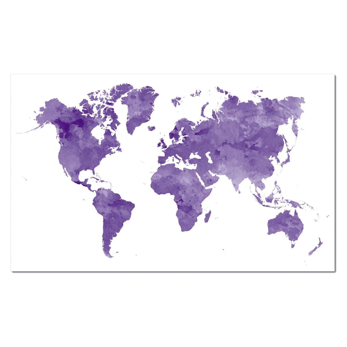 TRAVEL DECO STORE - Mapa Mundi Acuarela Ilustrado Morado 80X60 Cms