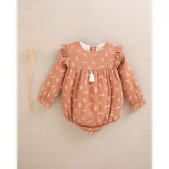 DADATI - Ranita de bebé niña teja con estampado y detalle de borla