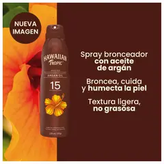 HAWAIIAN TROPIC - Aceite Bronceador Argan Oil SPF 15 Spray 220mL Hawaiian