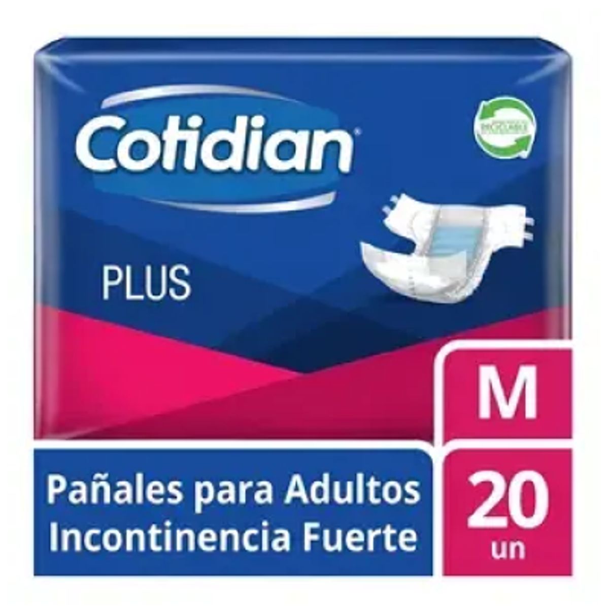 COTIDIAN - Pañales de Adulto Cotidian Plus Incontinencia Fuerte M 20 Uds