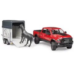 BRUDER - CAMIONETA RAM 2500 POWER WAGON HEAVY DUTY CON REMOLQUE Y CABALLO 1.16
