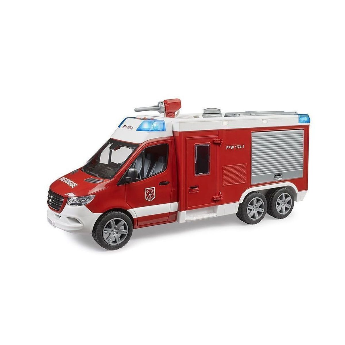 BRUDER - FURGON MERCEDES-BENZ SPRINTER BOMBEROS CON LUCES Y SONIDO 1.16