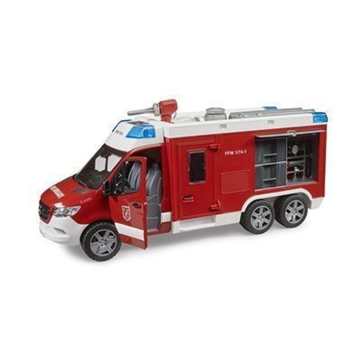 BRUDER - FURGON MERCEDES-BENZ SPRINTER BOMBEROS CON LUCES Y SONIDO 1.16
