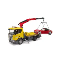 BRUDER - CAMION SCANIA 560R A 6x4 CON GRUA Y AUTO 1.16