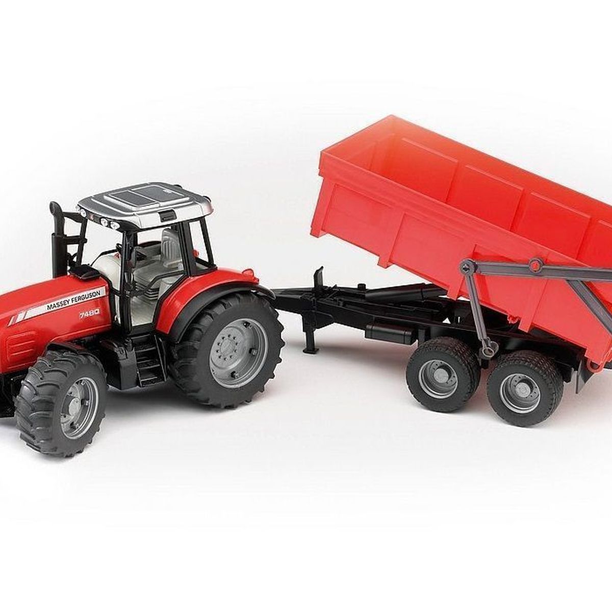 BRUDER - TRACTOR MASSEY FERGUSON CON REMOLQUE 1.16