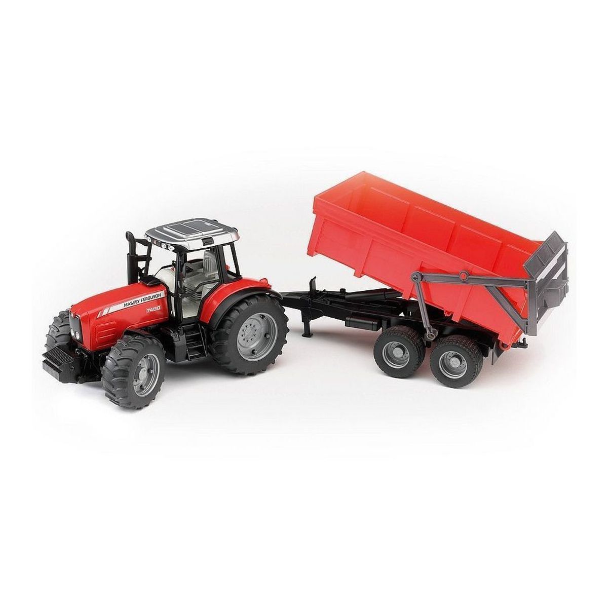 BRUDER - TRACTOR MASSEY FERGUSON CON REMOLQUE 1.16