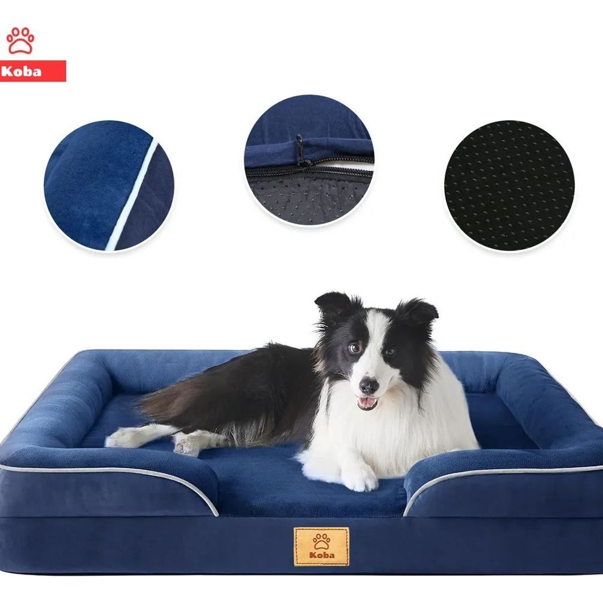 GENERICO - Cama Antiestrés Perro Colchón Ortopédica 90x63cm Azul