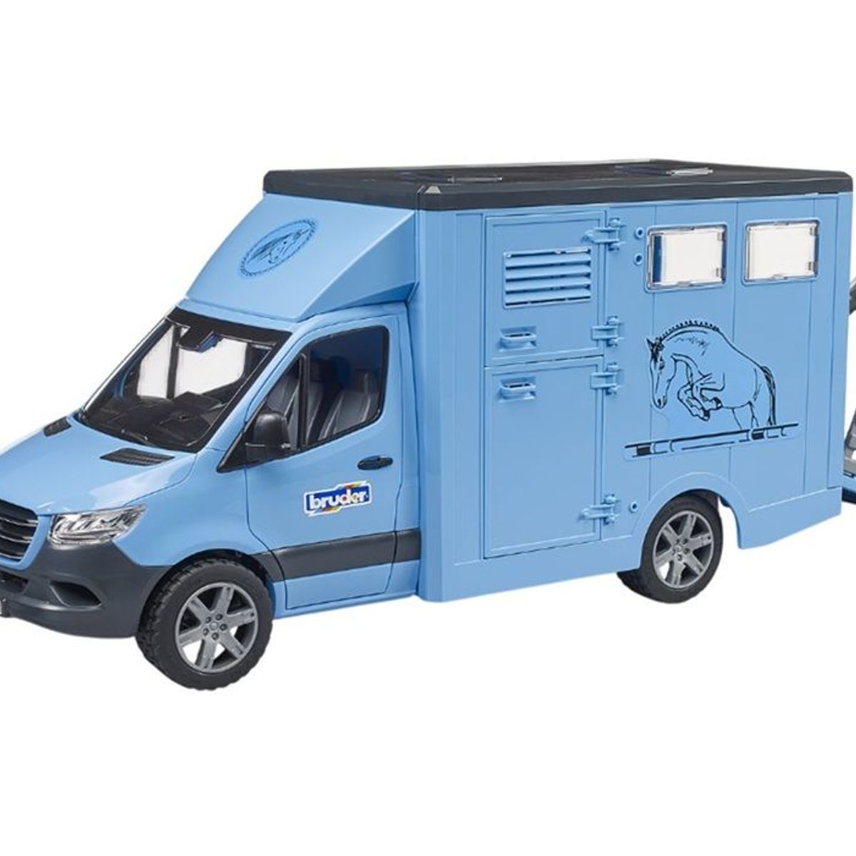 BRUDER - CAMION MERCEDES-BENZ SPRINTER TRANSPORTE CABALLOS CON 1 CABALLO 1.16