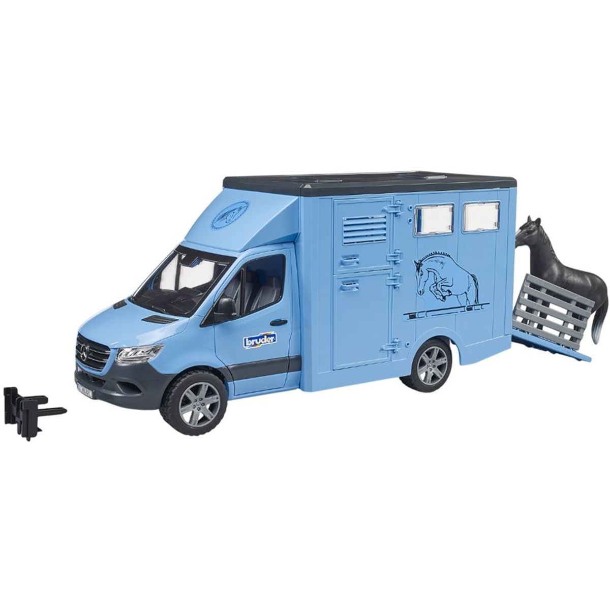 BRUDER - CAMION MERCEDES-BENZ SPRINTER TRANSPORTE CABALLOS CON 1 CABALLO 1.16